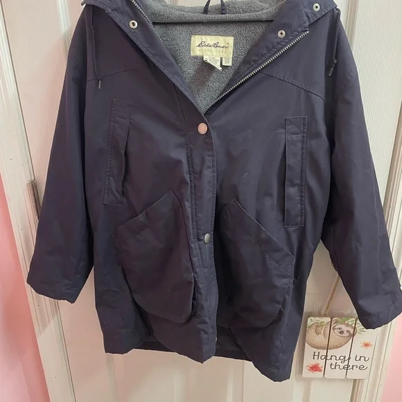 Vintage Eddie Bauer Goose Down Parka Navy Blue Size Small - Picture 1 of 4